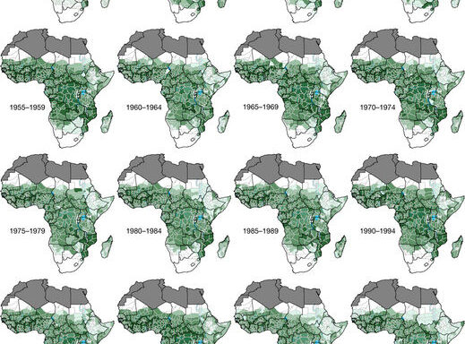 Changing spatial patterns of P. falciparum endemicity in sub-Saharan Africa since 1900